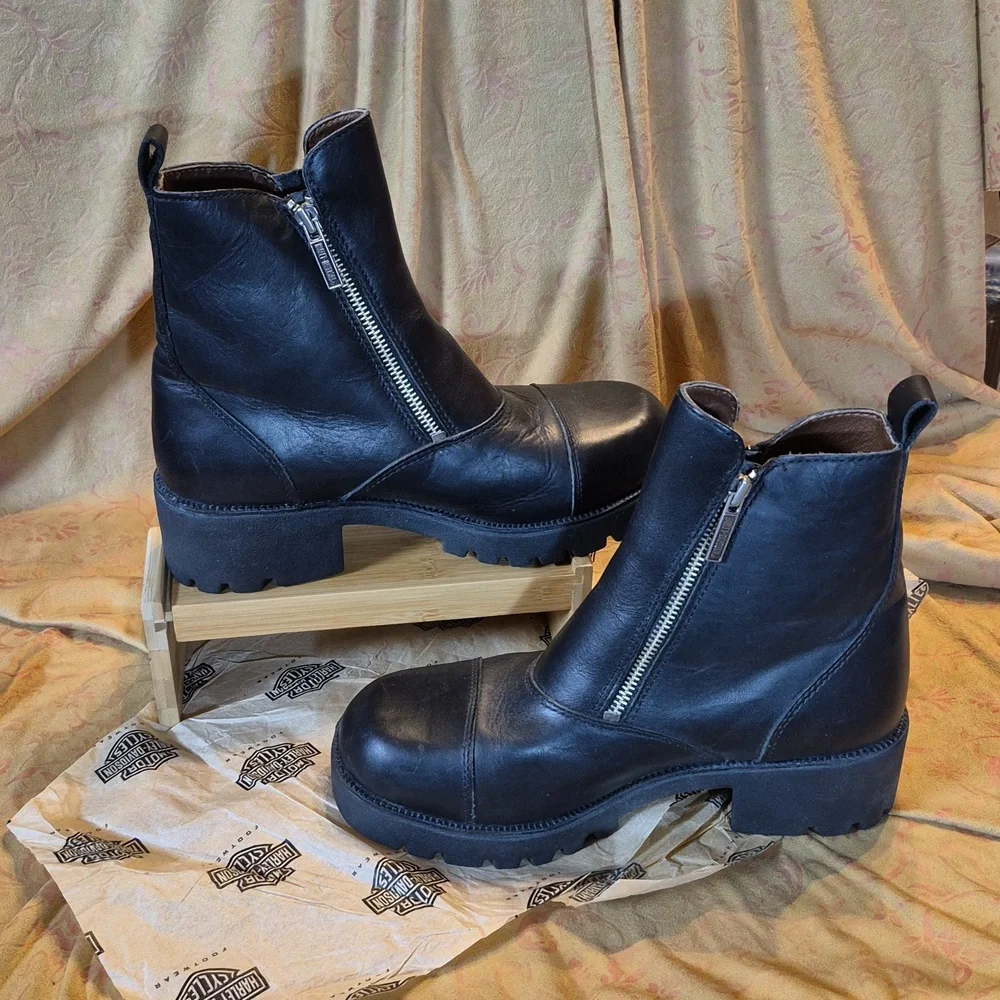 Harley Davidson Women's Amherst Moto Boots▪︎ Sz 9 - Picture 5 of 10